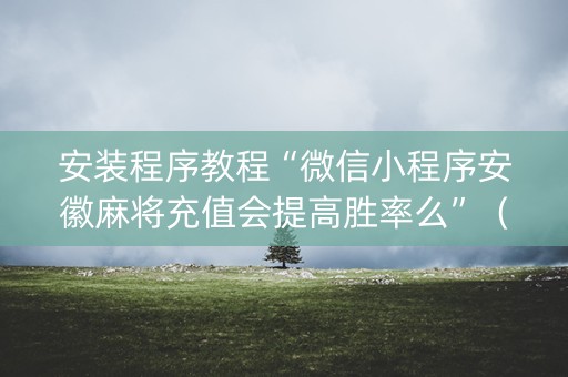 安装程序教程“微信小程序安徽麻将充值会提高胜率么”（挂件神器)
