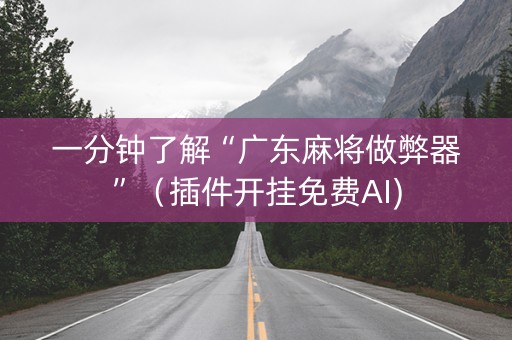 一分钟了解“广东麻将做弊器”（插件开挂免费AI)