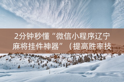 2分钟秒懂“微信小程序辽宁麻将挂件神器”（提高胜率技巧)