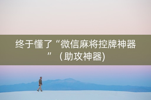 终于懂了“微信麻将控牌神器”（助攻神器)
