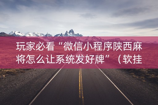 玩家必看“微信小程序陕西麻将怎么让系统发好牌”（软挂神器)