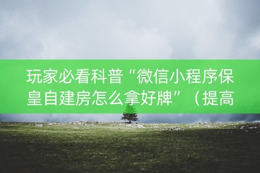 玩家必看科普“微信小程序保皇自建房怎么拿好牌”（提高胜率技巧)