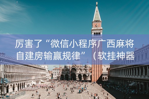 厉害了“微信小程序广西麻将自建房输赢规律”（软挂神器)
