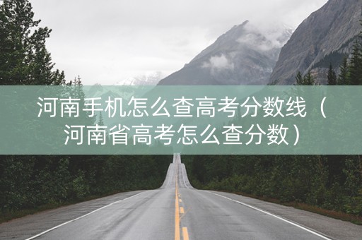 河南手机怎么查高考分数线（河南省高考怎么查分数）