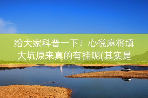 给大家科普一下！心悦麻将填大坑原来真的有挂呢(其实是有挂的)