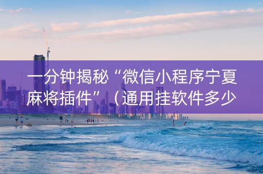 一分钟揭秘“微信小程序宁夏麻将插件”（通用挂软件多少钱)