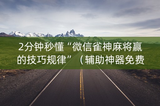 2分钟秒懂“微信雀神麻将赢的技巧规律”（辅助神器免费)