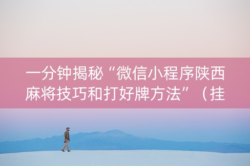 一分钟揭秘“微信小程序陕西麻将技巧和打好牌方法”（挂件神器)