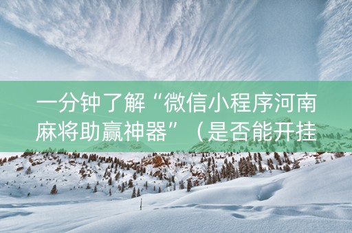一分钟了解“微信小程序河南麻将助赢神器”（是否能开挂)