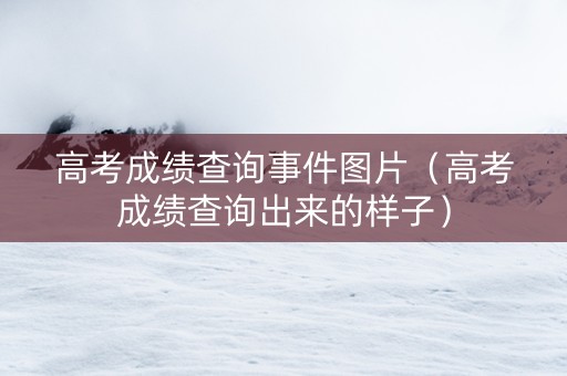 高考成绩查询事件图片（高考成绩查询出来的样子）