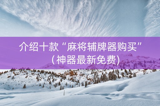 介绍十款“麻将辅牌器购买”（神器最新免费)