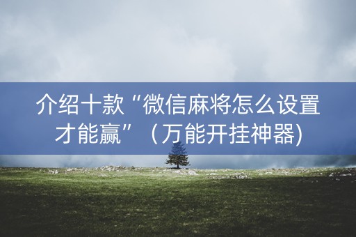 介绍十款“微信麻将怎么设置才能赢”（万能开挂神器)