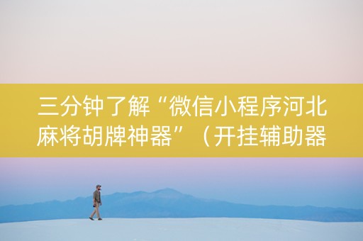 三分钟了解“微信小程序河北麻将胡牌神器”（开挂辅助器插件)
