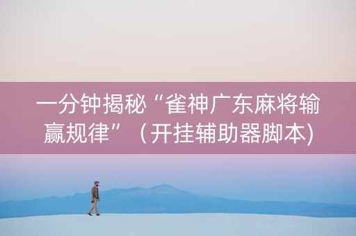 一分钟揭秘“雀神广东麻将输赢规律”（开挂辅助器脚本)