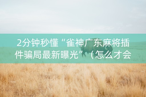 2分钟秒懂“雀神广东麻将插件骗局最新曝光”（怎么才会赢)
