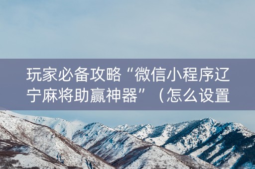 玩家必备攻略“微信小程序辽宁麻将助赢神器”（怎么设置才能赢)