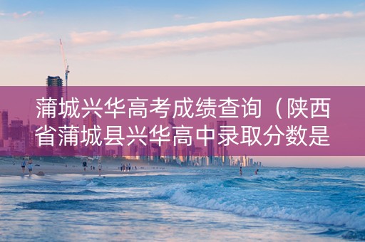 蒲城兴华高考成绩查询（陕西省蒲城县兴华高中录取分数是多少）