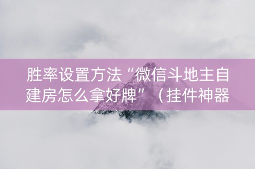 胜率设置方法“微信斗地主自建房怎么拿好牌”（挂件神器)