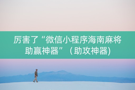 厉害了“微信小程序海南麻将助赢神器”（助攻神器)