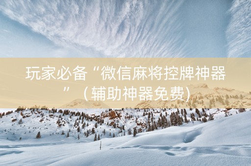 玩家必备“微信麻将控牌神器”（辅助神器免费)