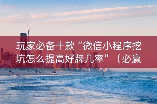 玩家必备十款“微信小程序挖坑怎么提高好牌几率”（必赢神器)