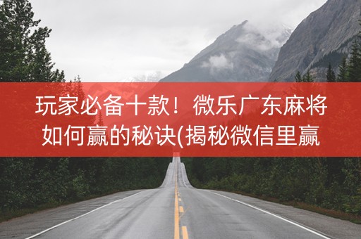 玩家必备十款！微乐广东麻将如何赢的秘诀(揭秘微信里赢的诀窍)