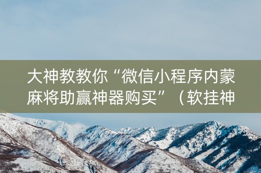 大神教教你“微信小程序内蒙麻将助赢神器购买”（软挂神器)
