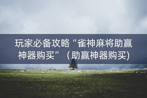 玩家必备攻略“雀神麻将助赢神器购买”（助赢神器购买)