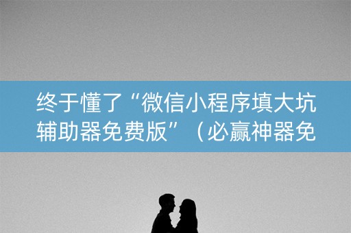 终于懂了“微信小程序填大坑辅助器免费版”（必赢神器免费安装)