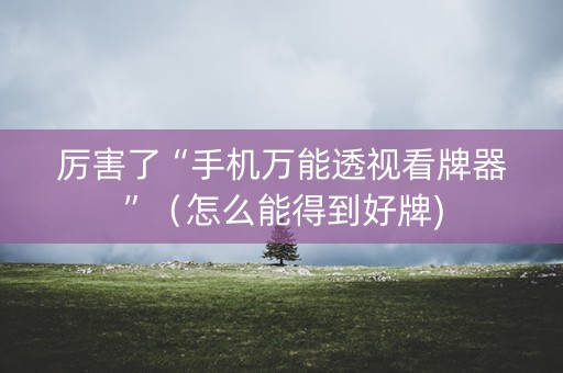 厉害了“手机万能透视看牌器”（怎么能得到好牌)
