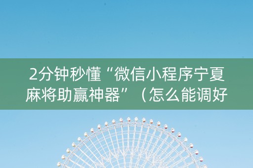 2分钟秒懂“微信小程序宁夏麻将助赢神器”（怎么能调好牌)