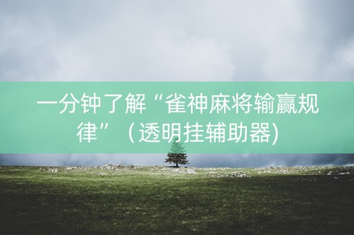 一分钟了解“雀神麻将输赢规律”（透明挂辅助器)