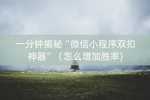 一分钟揭秘“微信小程序双扣神器”（怎么增加胜率)