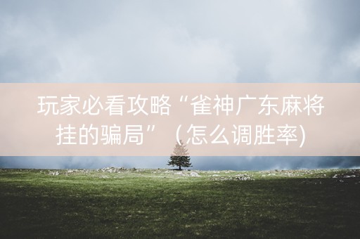 玩家必看攻略“雀神广东麻将挂的骗局”（怎么调胜率)
