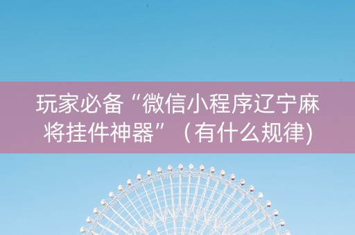 玩家必备“微信小程序辽宁麻将挂件神器”（有什么规律)
