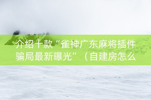 介绍十款“雀神广东麻将插件骗局最新曝光”（自建房怎么拿好牌)