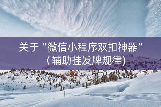 关于“微信小程序双扣神器”（辅助挂发牌规律)
