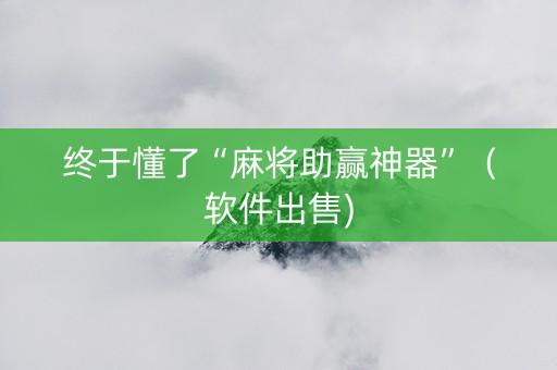终于懂了“麻将助赢神器”（软件出售)