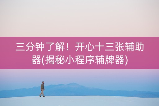 三分钟了解！开心十三张辅助器(揭秘小程序辅牌器)