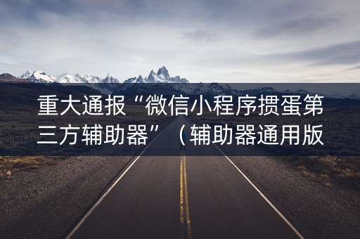 重大通报“微信小程序掼蛋第三方辅助器”（辅助器通用版)