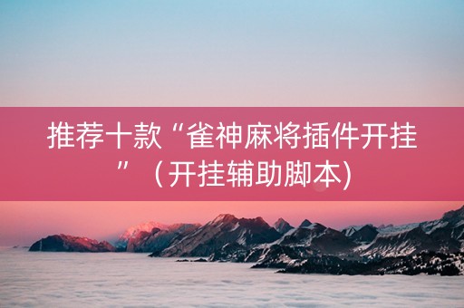 推荐十款“雀神麻将插件开挂”（开挂辅助脚本)