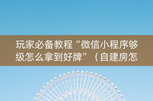 玩家必备教程“微信小程序够级怎么拿到好牌”（自建房怎么赢)