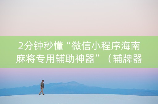 2分钟秒懂“微信小程序海南麻将专用辅助神器”（辅牌器插件购买)