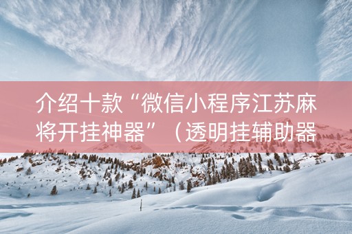 介绍十款“微信小程序江苏麻将开挂神器”（透明挂辅助器)
