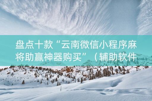 盘点十款“云南微信小程序麻将助赢神器购买”（辅助软件)