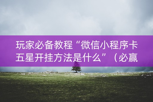 玩家必备教程“微信小程序卡五星开挂方法是什么”（必赢神器)