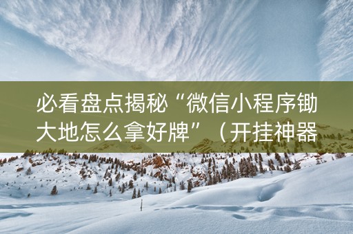 必看盘点揭秘“微信小程序锄大地怎么拿好牌”（开挂神器下载)