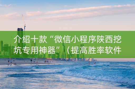 介绍十款“微信小程序陕西挖坑专用神器”（提高胜率软件)