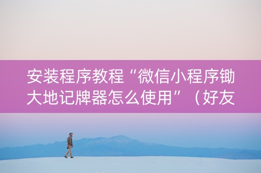 安装程序教程“微信小程序锄大地记牌器怎么使用”（好友房怎么才能赢)