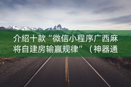 介绍十款“微信小程序广西麻将自建房输赢规律”（神器通用版)